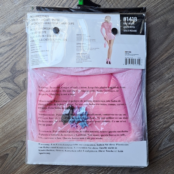 Adult Halloween Costume Y2K Pink Mini Dress Sz Medium NWT - Picture 11 of 11